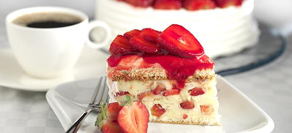 Αφράτο και γλυκό κέικ φράουλας